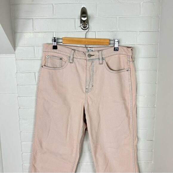 J.Crew Pink Light Faded Wash High Rise Straight Leg Denim Size 31 - Picture 6 of 8